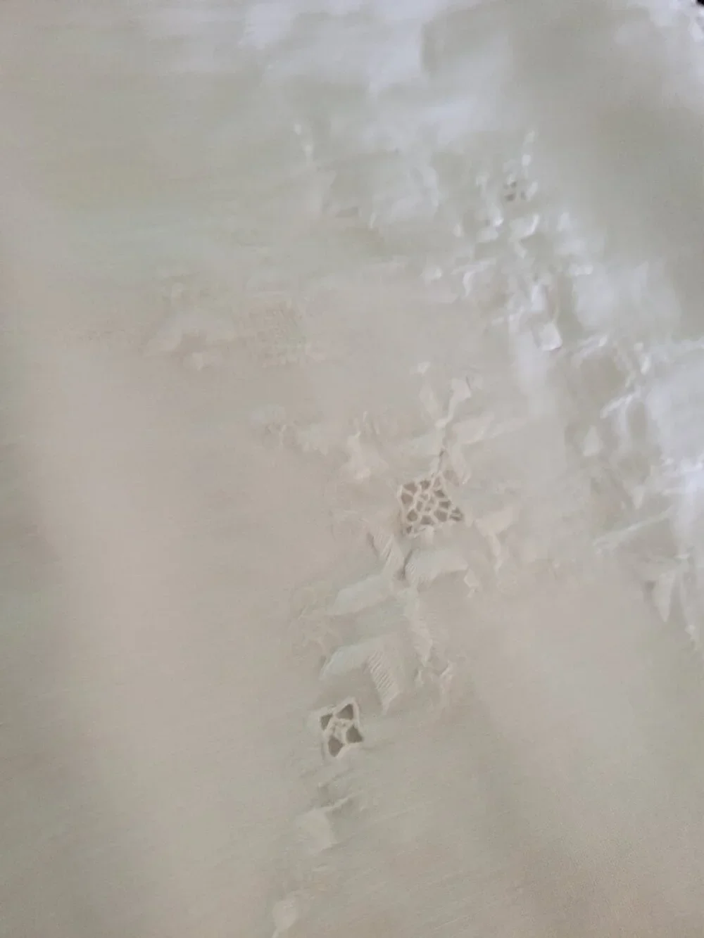 Vintage Off-White Embroidered tablecloth